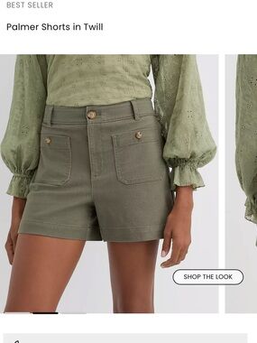 LOFT Palmer Twill Shorts in Olive